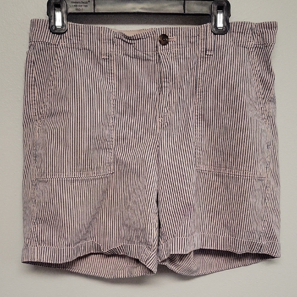 GAP Pink & Navy Striped Girlfriends Chino Shorts